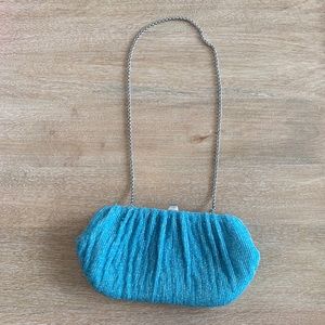 Santi light blue beaded clutch